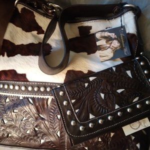 American west shoulder bag and wallet,12lx10w